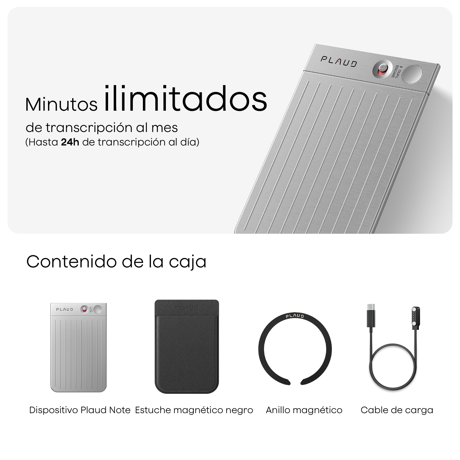 Plaud Note y Suscripción Ilimitado Anual a Plaud AI