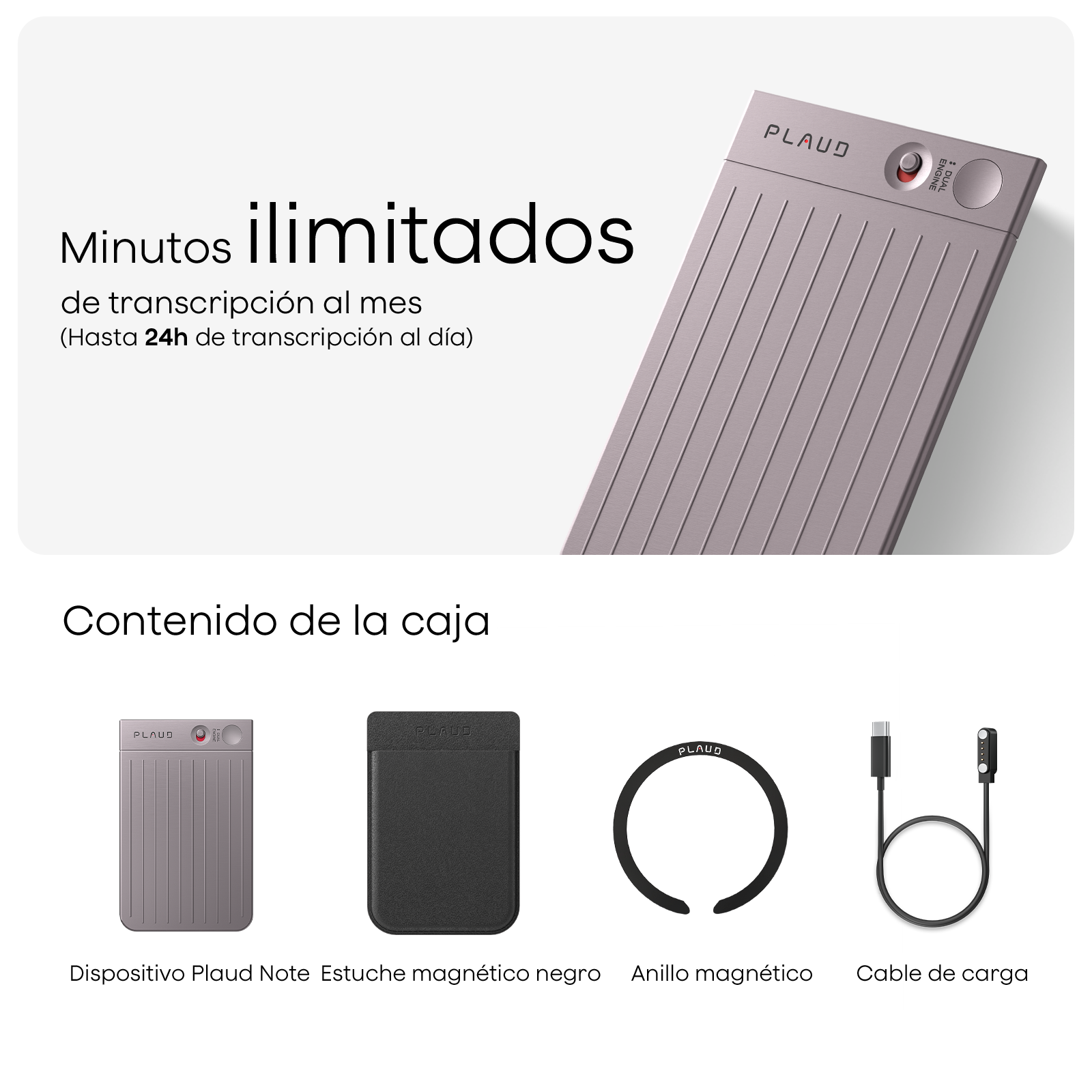 Plaud Note y Suscripción Ilimitado Anual a Plaud AI