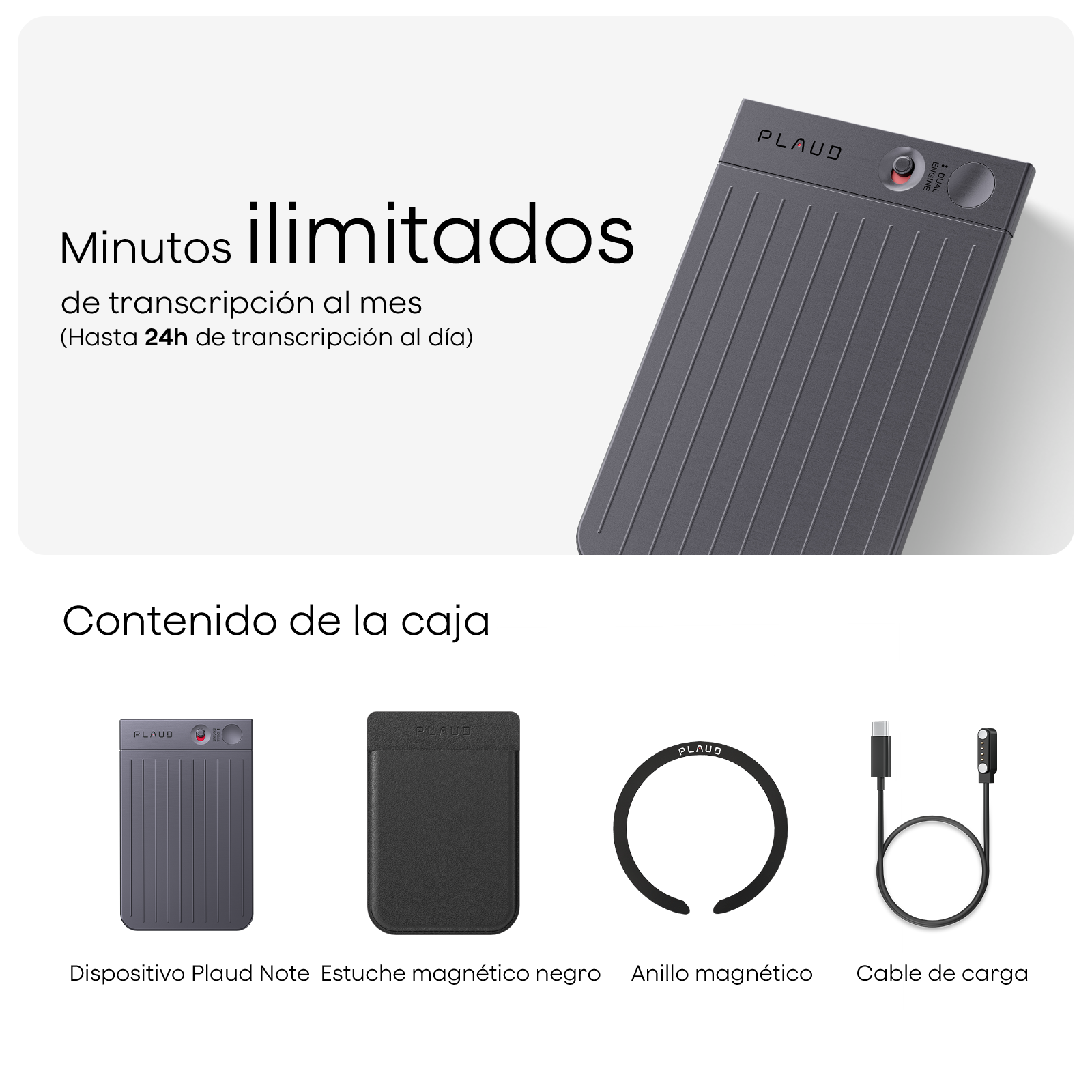 Plaud Note y Suscripción Ilimitado Anual a Plaud AI