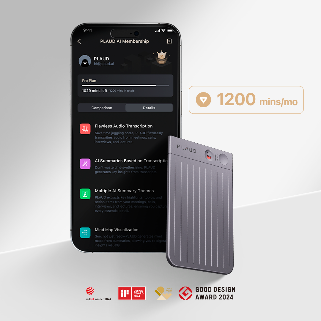 PLAUD NOTE & AI Annual Pro Plan