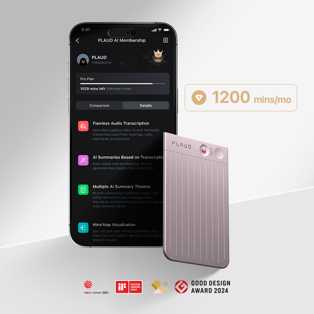PLAUD NOTE & AI Annual Pro Plan