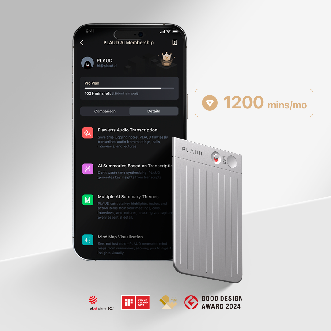 PLAUD NOTE & AI Annual Pro Plan