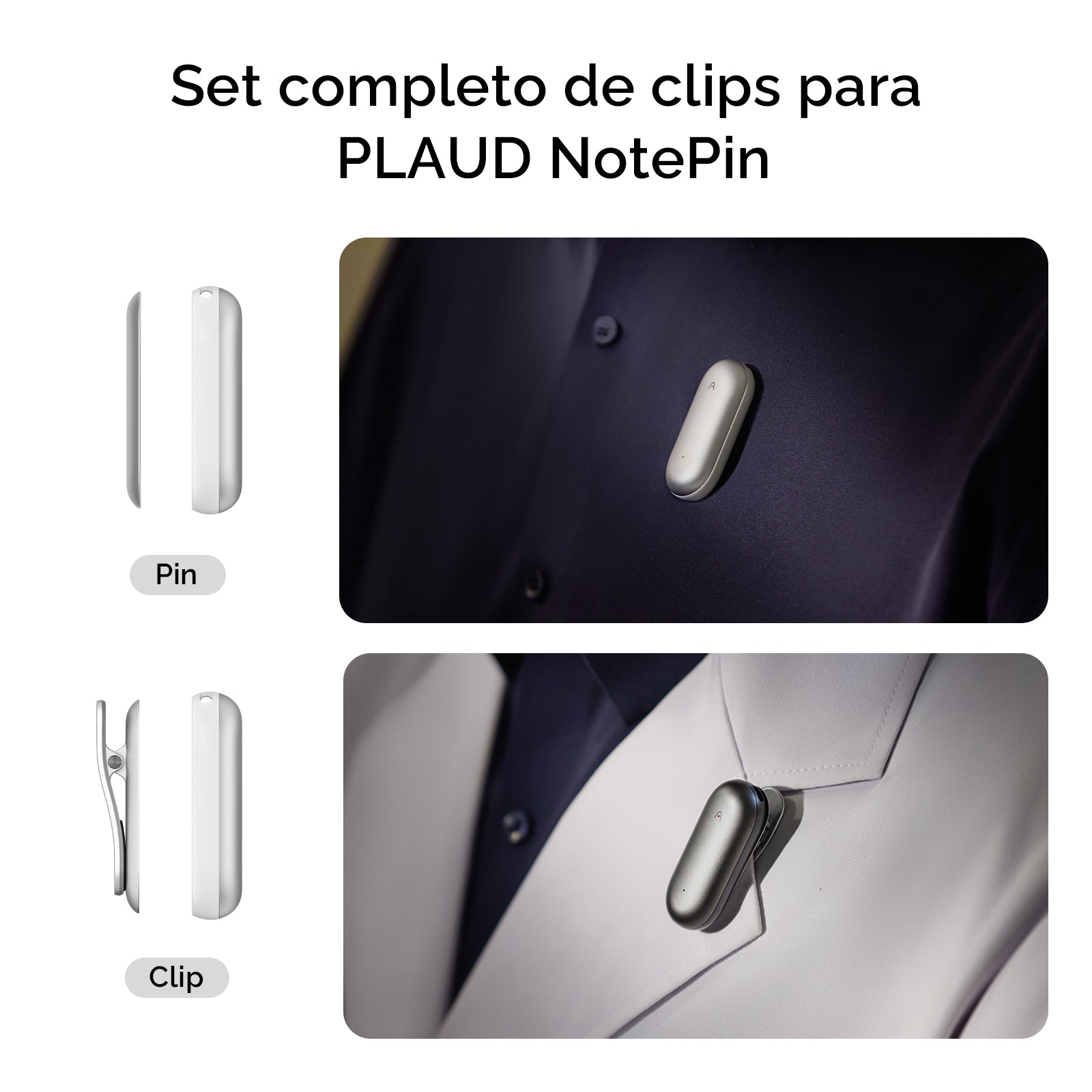 Clip & Pin Magnético para PLAUD NotePin