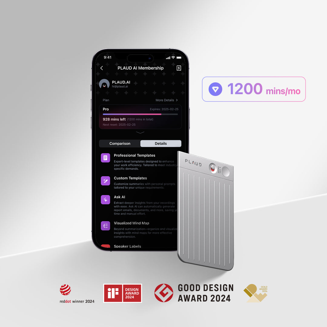 PLAUD NOTE & AI Annual Pro Plan