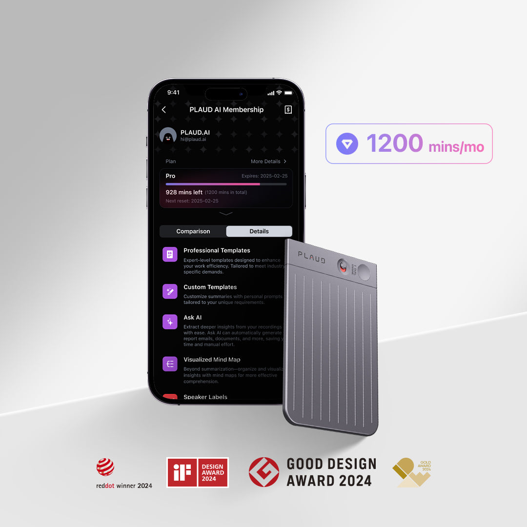 PLAUD NOTE & AI Annual Pro Plan