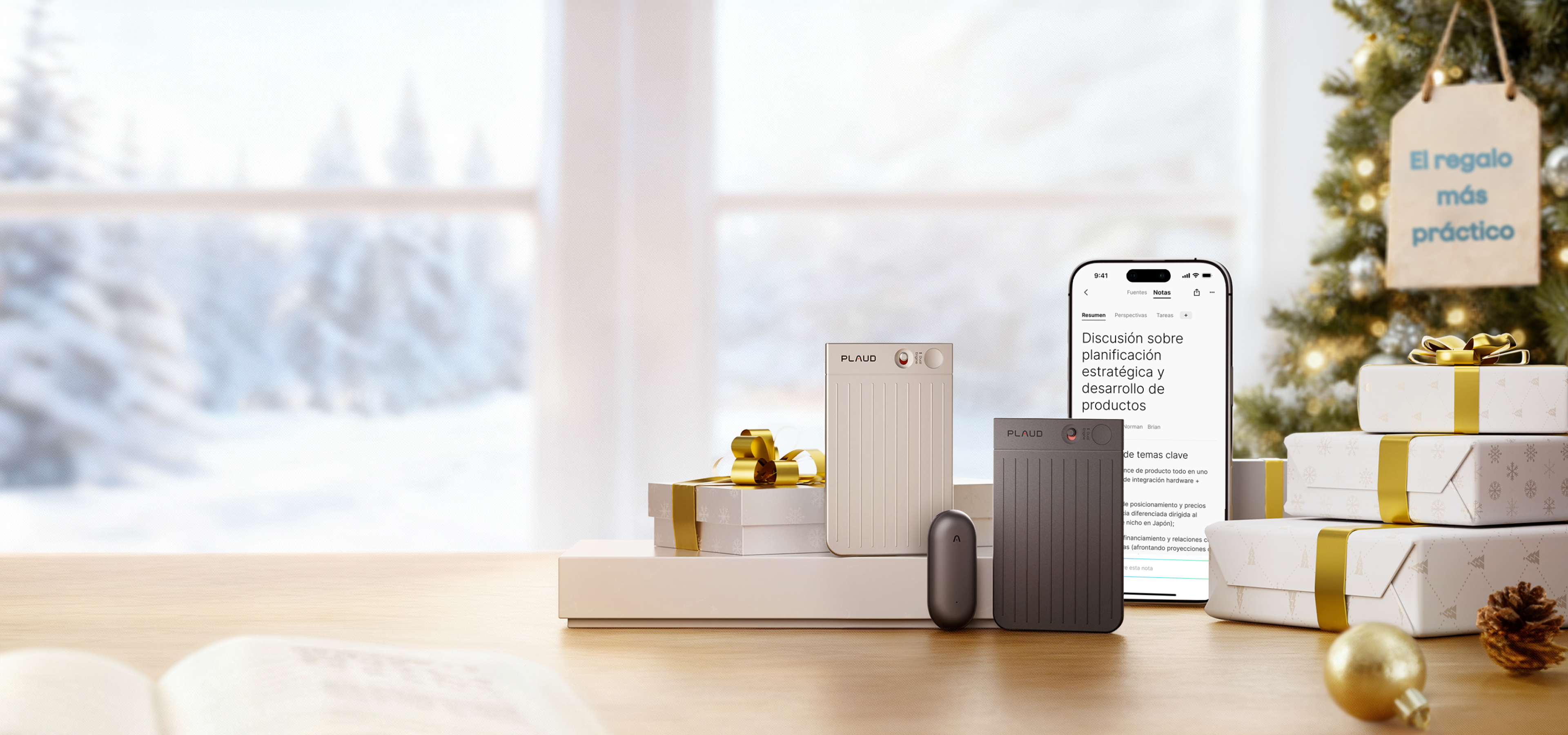 <style>
.banner-xmas .line1, .banner-xmas .line3 {
font-weight: 400;
font-size: 26px;
line-height: 1.3;
color: #000000;
}
.banner-xmas .line2 {
font-weight: 600;
font-size: 52px;
line-height: 1;
color: #000000;
}
.banner-xmas .line2 span {
font-size: 72px;
line-height: 1;
letter-spacing: -0.02em;
background: linear-gradient(110.16deg, #3FF673 -11.92%, #30A4FE 40.51%, #9055ED 92.95%);
-webkit-background-clip: text;
-webkit-text-fill-color: transparent;
background-clip: text;
text-fill-color: transparent;
}
@media screen and (max-width: 1600px) {
.banner-xmas .line1, .banner-xmas .line3 {
font-size: 26px;
}
.banner-xmas .line2 {
font-size: 64px;
}
.banner-xmas .line2 span {
font-size: 92px;
}
}
@media screen and (max-width: 768px) {
.banner-xmas .line1, .banner-xmas .line3 {
font-size: 24px;
}
.banner-xmas .line2 {
font-size: 42px;
}
.banner-xmas .line2 span {
font-size: 64px;
}
}
</style>
<div class="banner-xmas">
<p class="line1">Ofertas de Navidad</p>
<p class="line2">HASTA UN <span>15%</span> <br>DE DESCUENTO</p>
<p class="line3"> ¡Mejora tu experiencia de <br>toma de notas con Plaud!
</p>
</div>