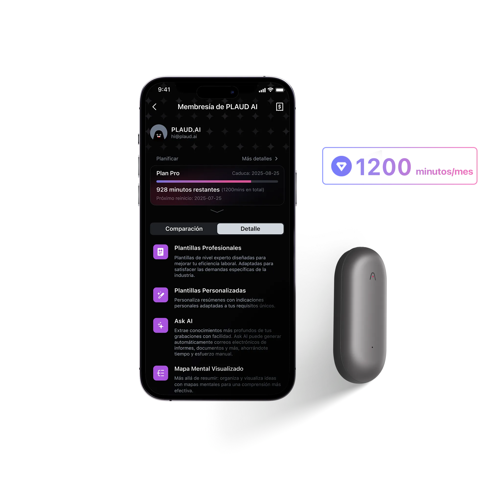 Plaud NotePin y Suscripción Pro Anual a Plaud AI