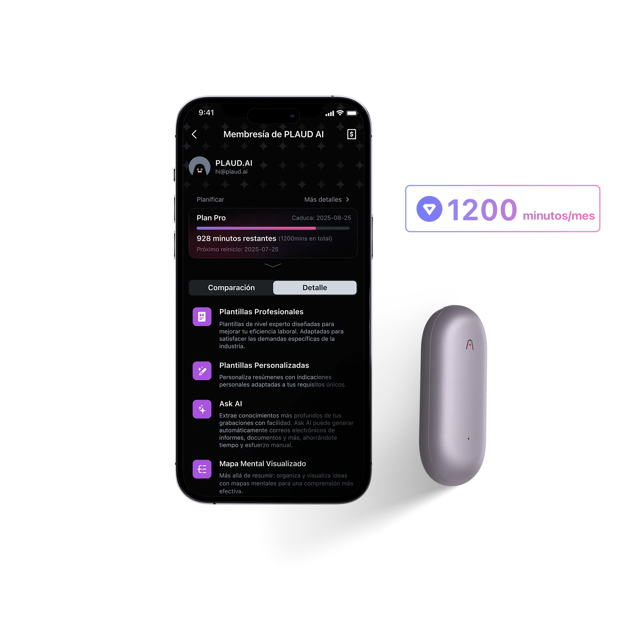 Plaud NotePin y Suscripción Pro Anual a Plaud AI