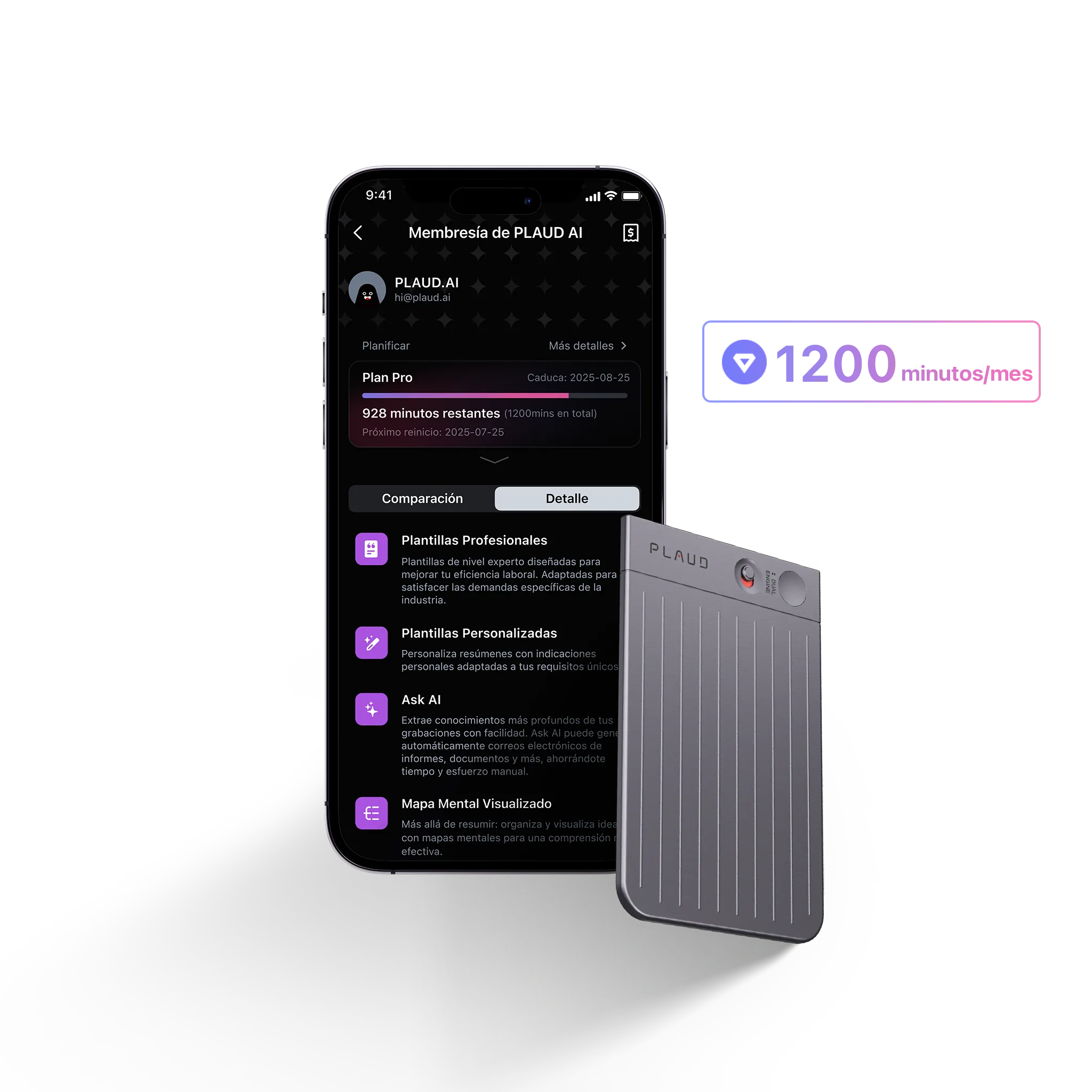 Plaud Note y Suscripción Pro Anual a Plaud AI