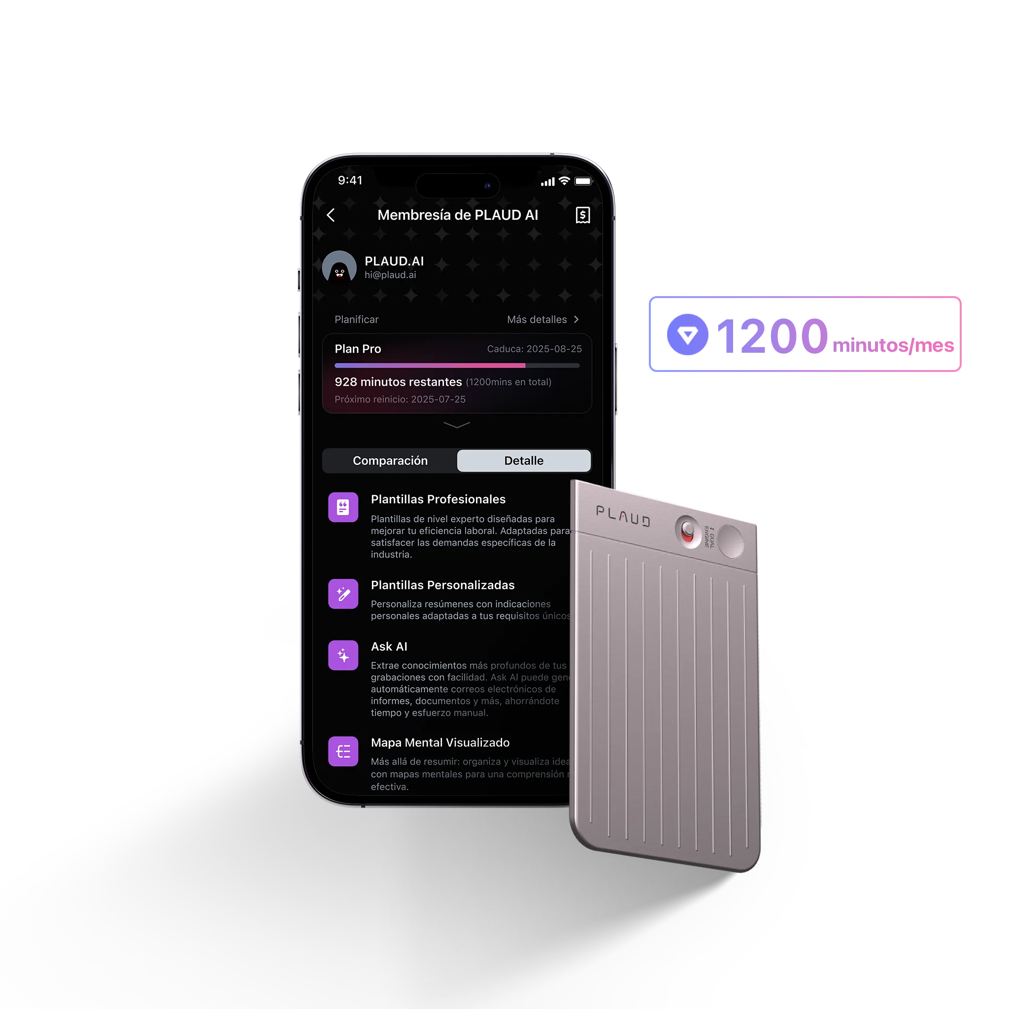 Plaud Note y Suscripción Pro Anual a Plaud AI