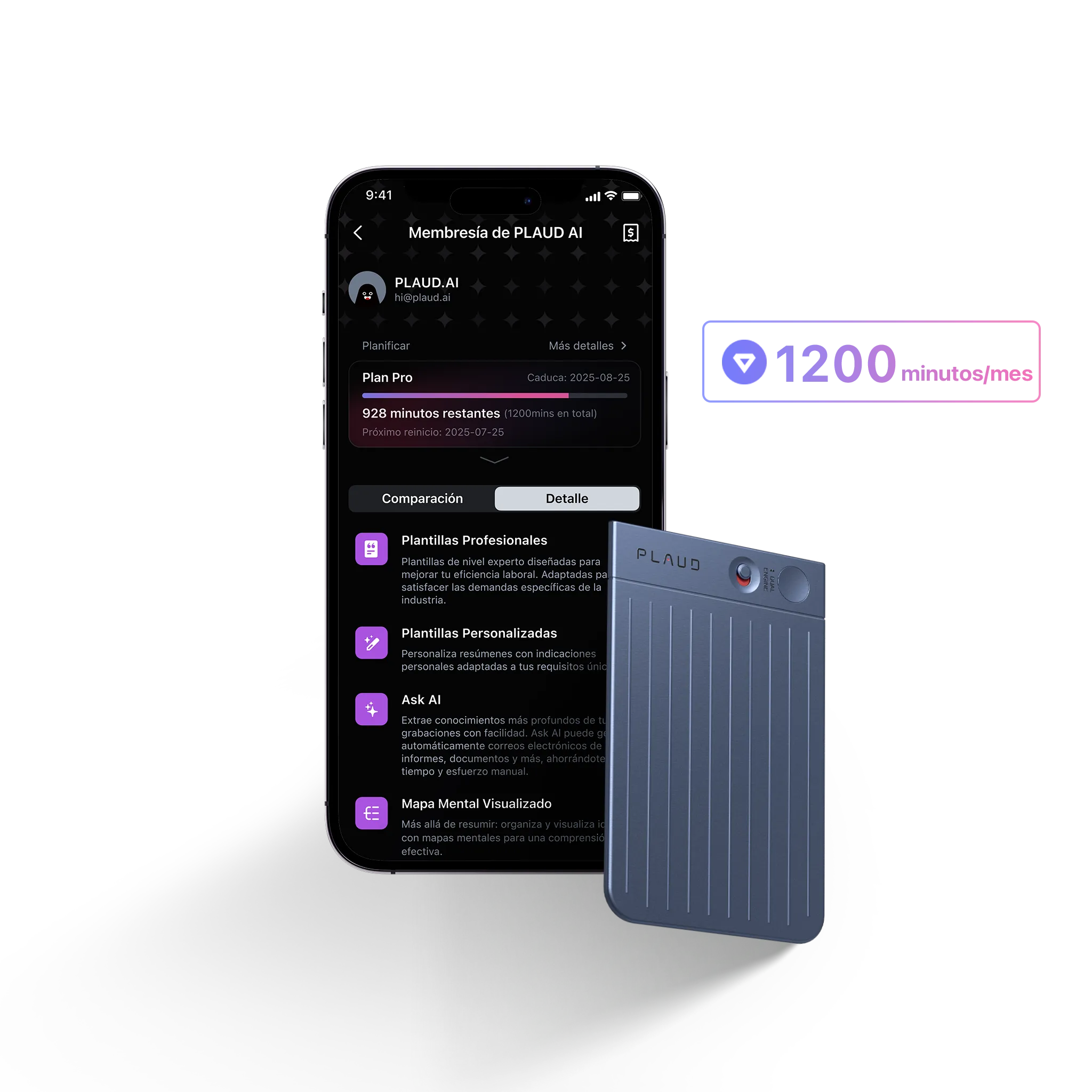Plaud Note y Suscripción Pro Anual a Plaud AI