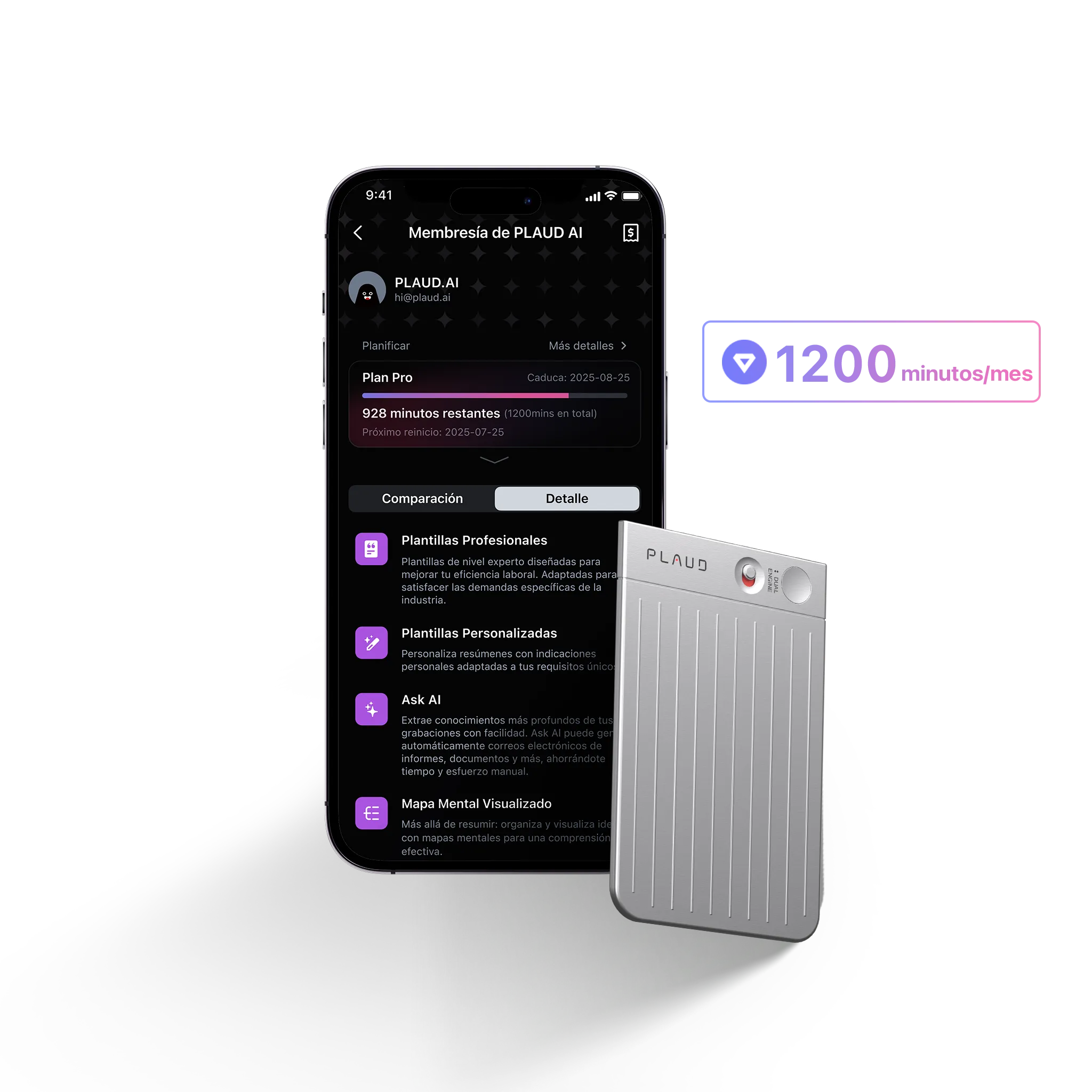 Plaud Note y Suscripción Pro Anual a Plaud AI