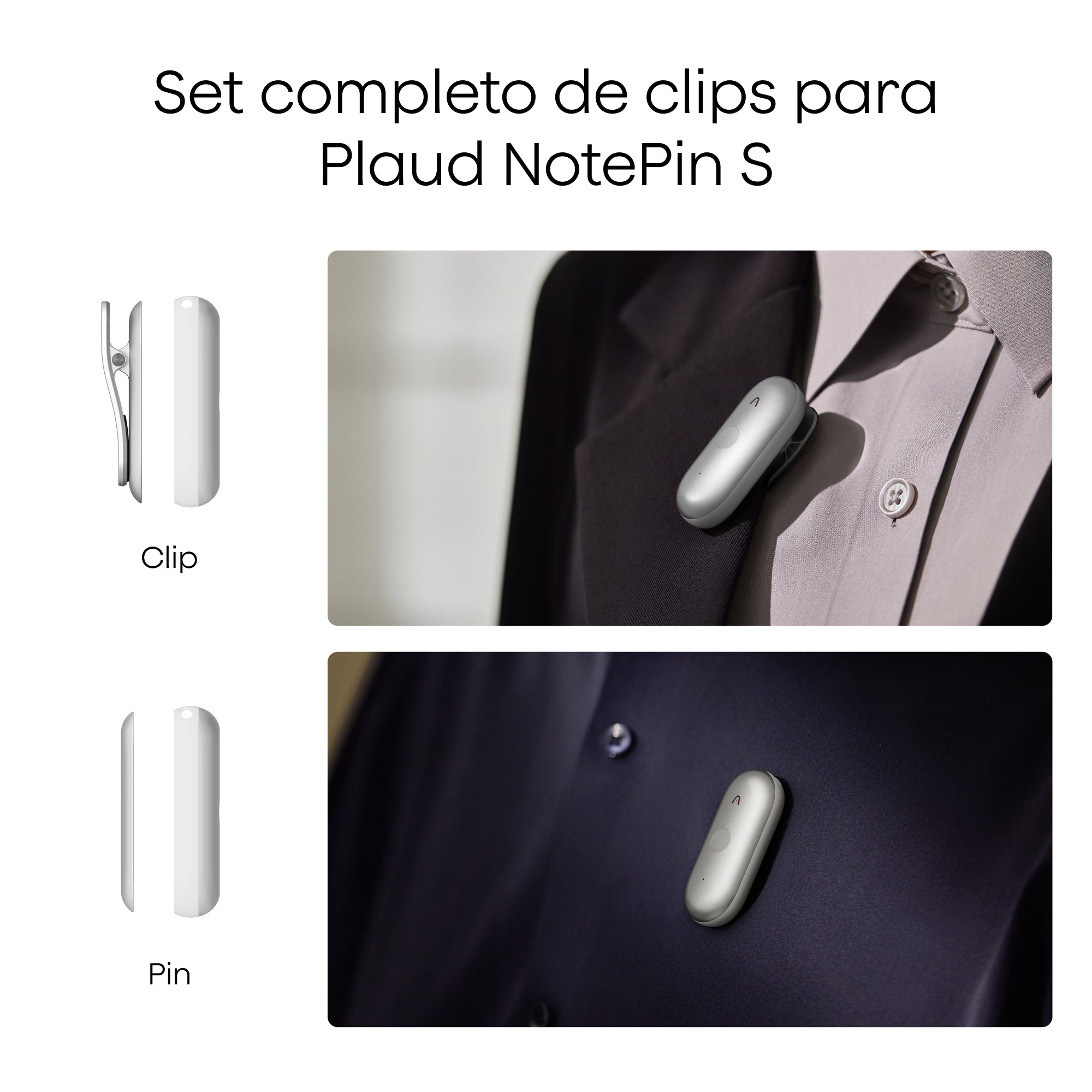 Clip & Pin Magnético para Plaud NotePin | Plaud NotePin S
