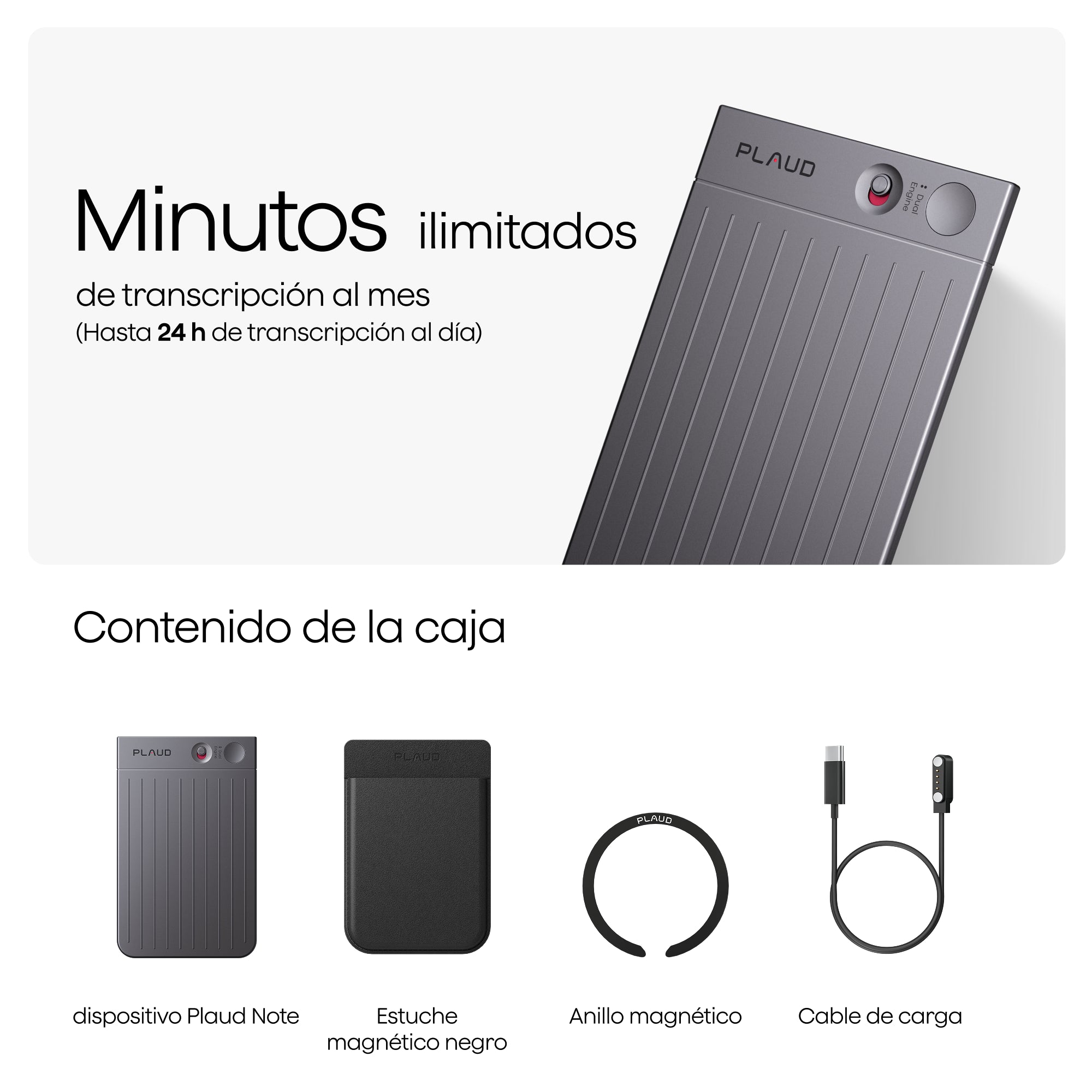 Plaud Note y 2 Suscripción Ilimitado Anual a Plaud AI