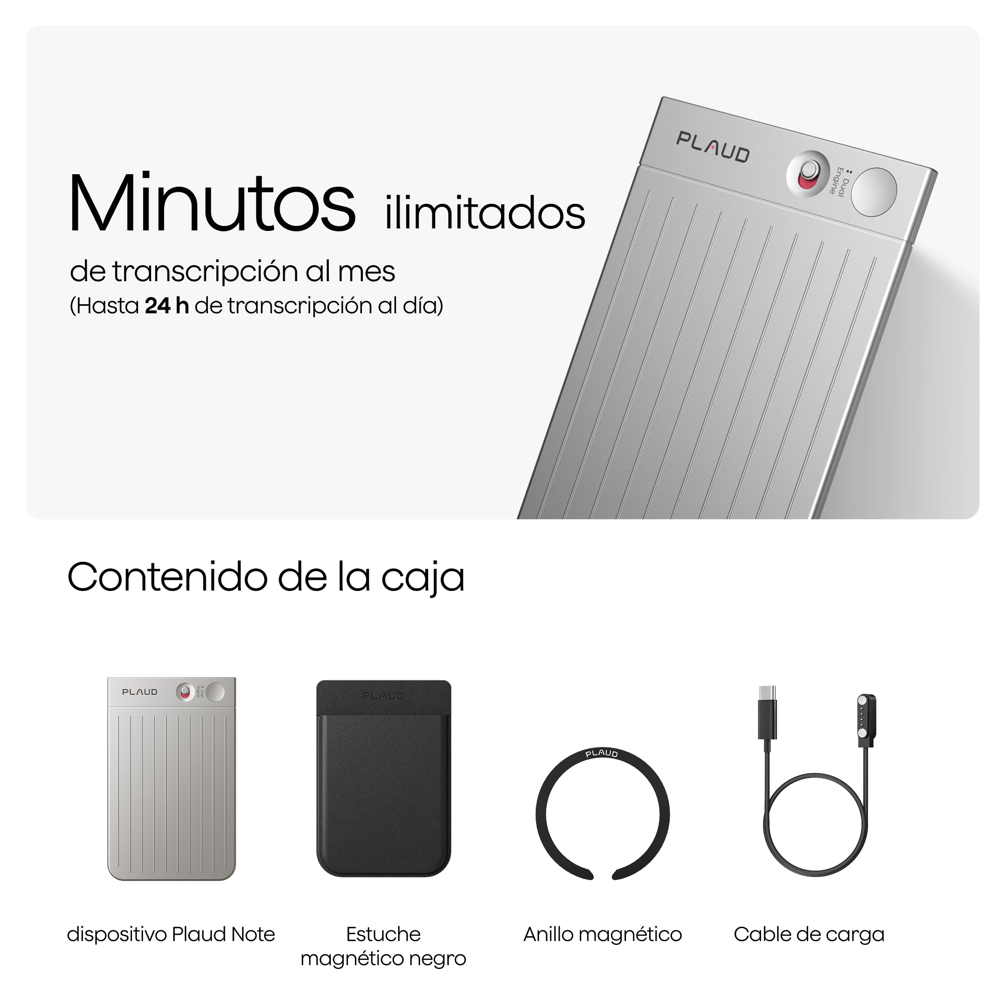 Plaud Note y 2 Suscripción Ilimitado Anual a Plaud AI