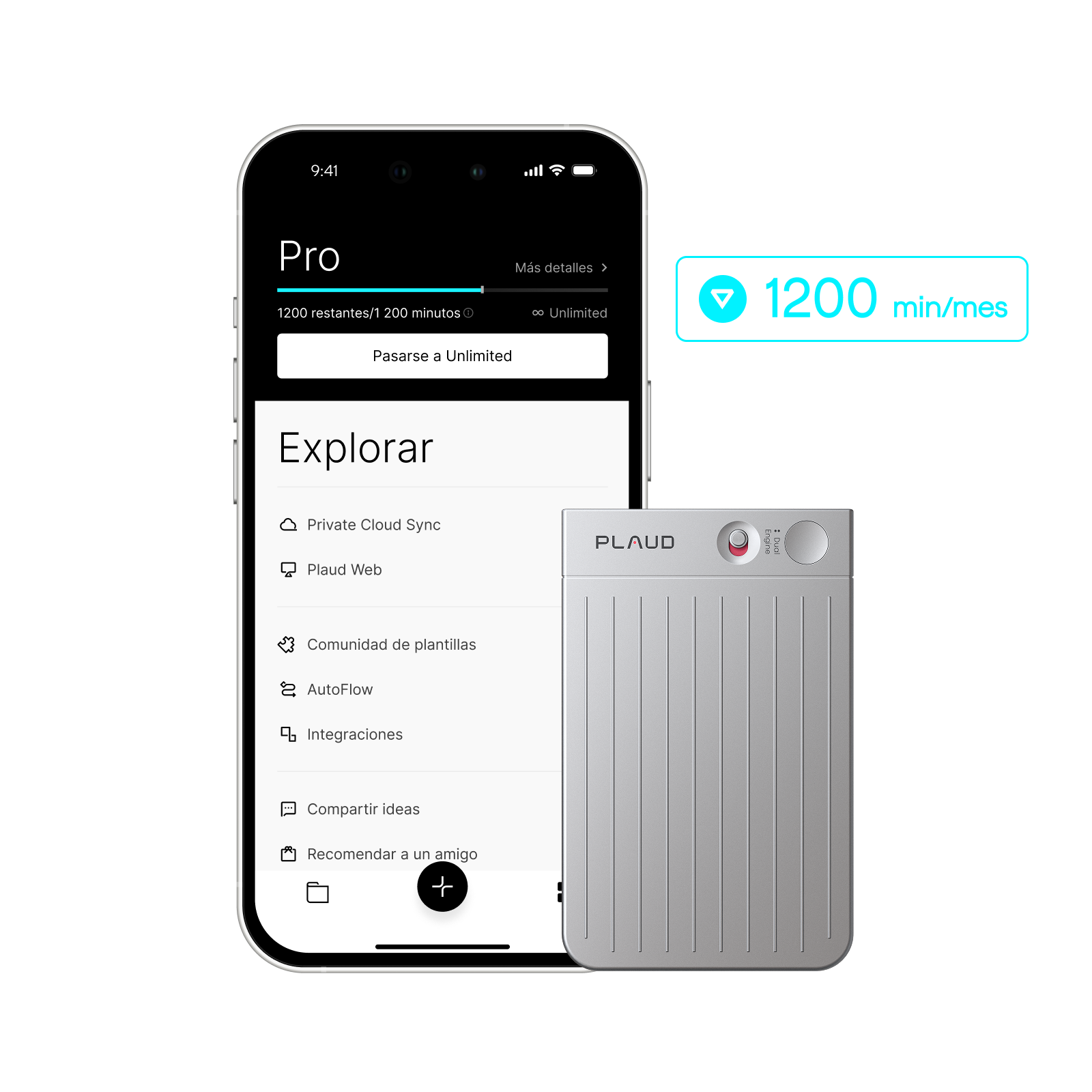 Plaud Note y Suscripción Pro Anual a Plaud AI