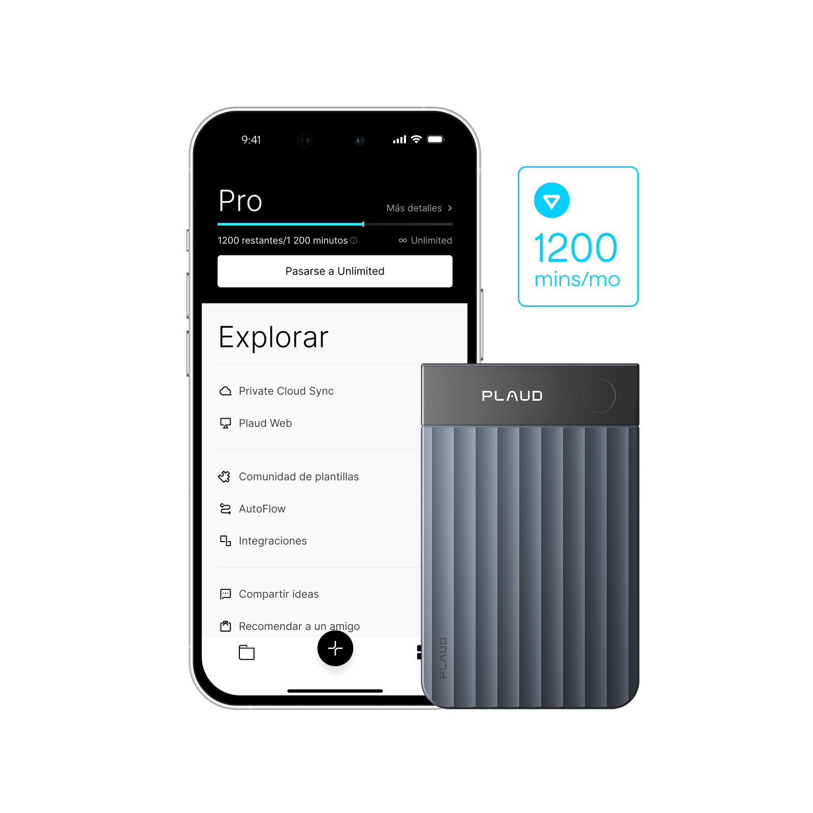 Plaud Note Pro y Suscripción Pro Anual a Plaud AI