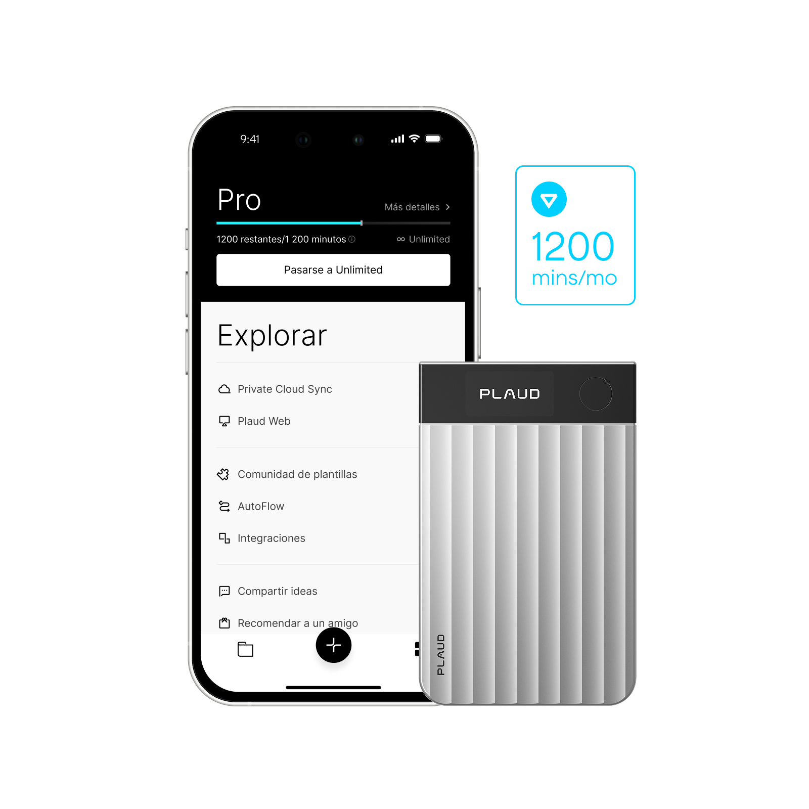 Plaud Note Pro y Suscripción Pro Anual a Plaud AI