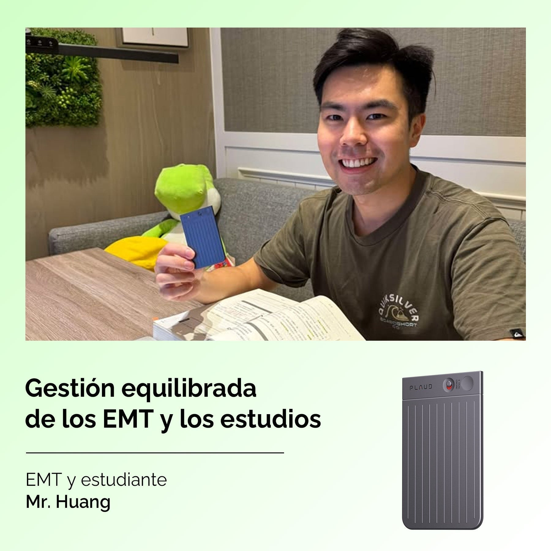 Cómo el Sr. Huang equilibra su vida como técnico en emergencias médicas y estudiante gracias a Plaud Note