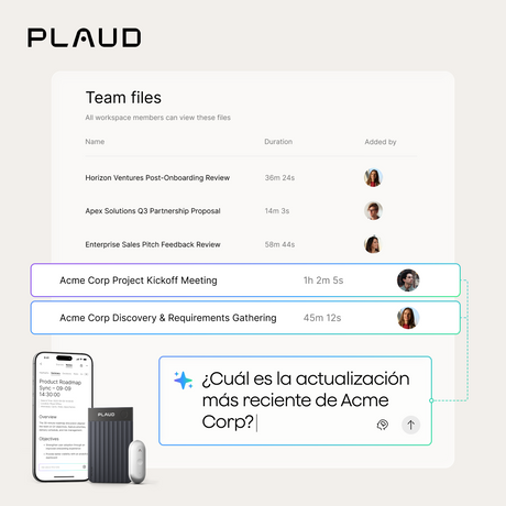Plaud Team: donde las conversaciones se transforman en inteligencia de equipo compartida