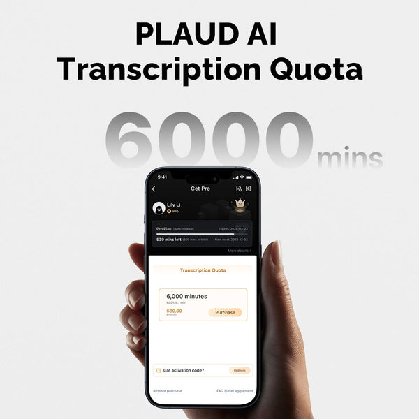 Cuota de transcripción de PLAUD AI