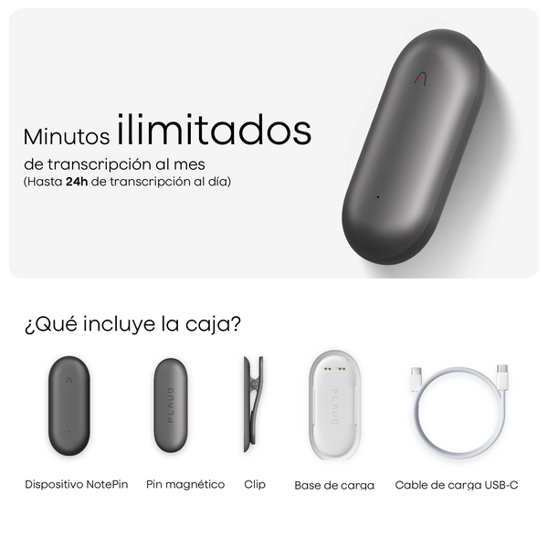 Plaud NotePin & Plan Ilimitado Anual AI
