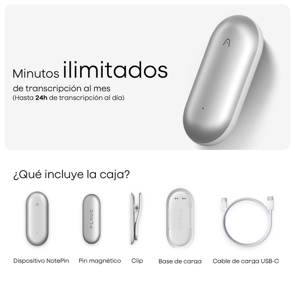 Plaud NotePin & Plan Ilimitado Anual AI
