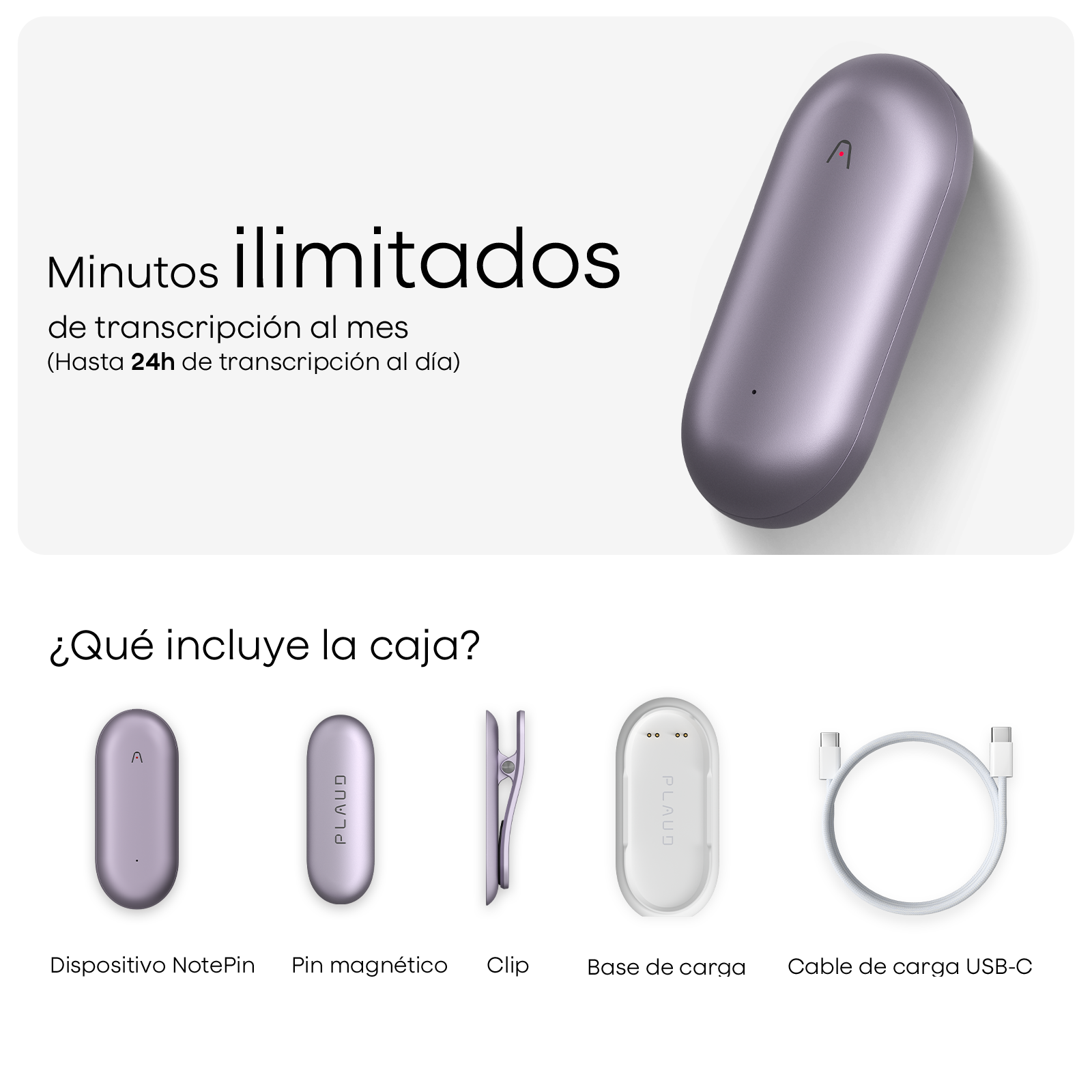 Plaud NotePin y 2 Suscripción Ilimitado Anual a Plaud AI