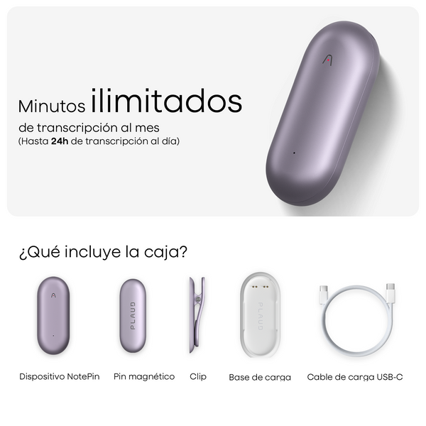 Plaud NotePin & Plan Ilimitado Anual AI
