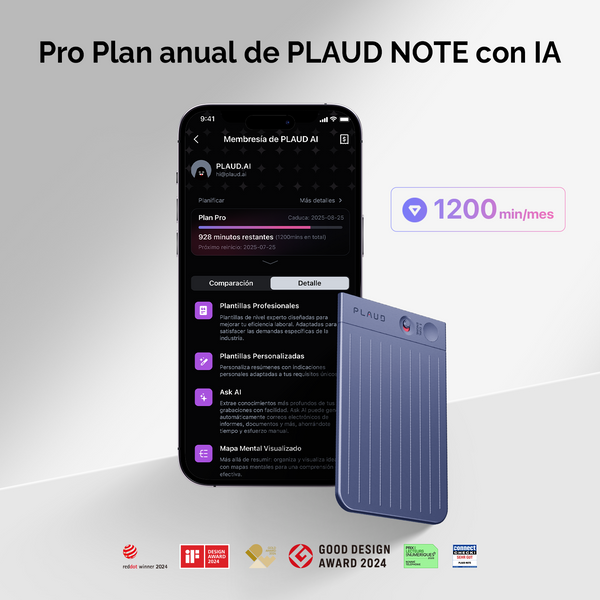 PLAUD NOTE y Pro Plan Anual con IA