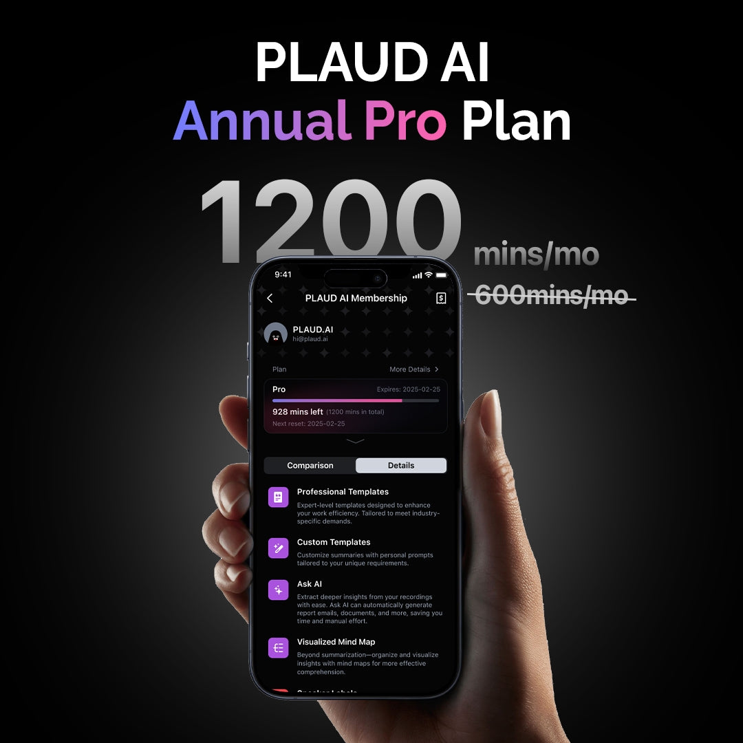 Suscripción Pro anual a PLAUD AI