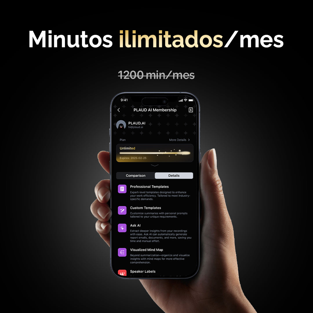 PLAUD NotePin & Plan Ilimitado Anual AI
