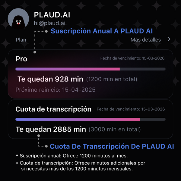 Suscripción Pro anual a PLAUD AI