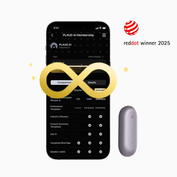 PLAUD NotePin & Plan Ilimitado Anual AI
