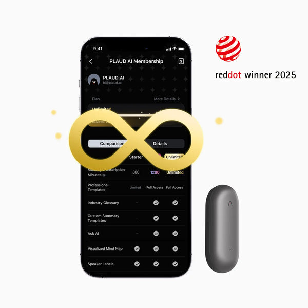 PLAUD NotePin & Plan Ilimitado Anual AI
