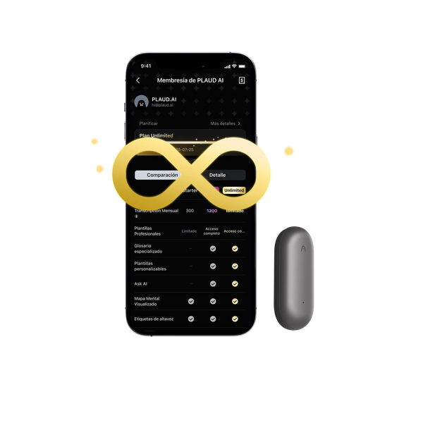 PLAUD NotePin & Plan Ilimitado Anual AI
