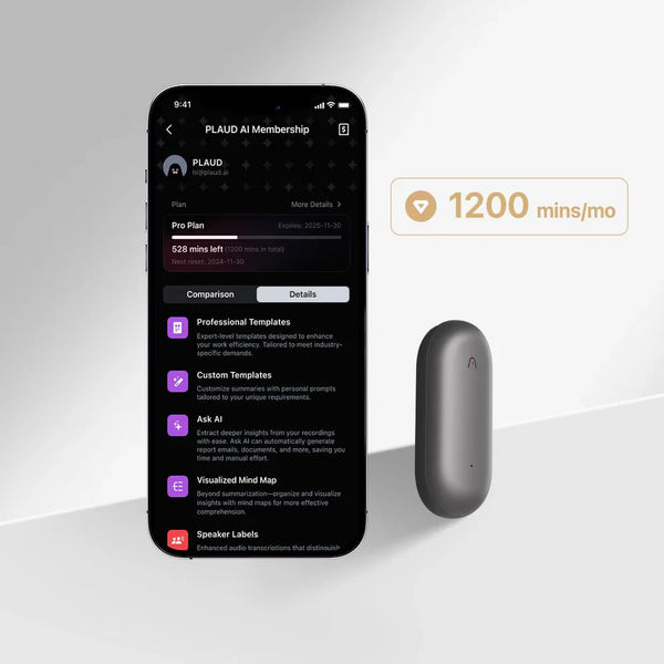 PLAUD NotePin & AI Annual Pro Plan
