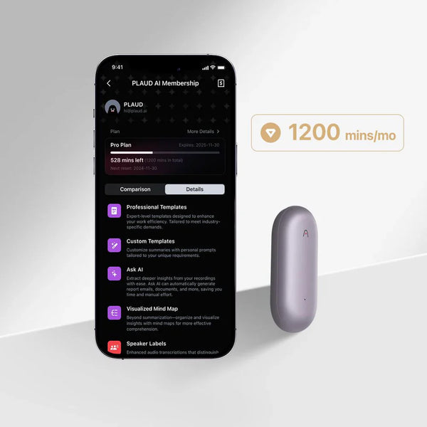PLAUD NotePin & AI Annual Pro Plan
