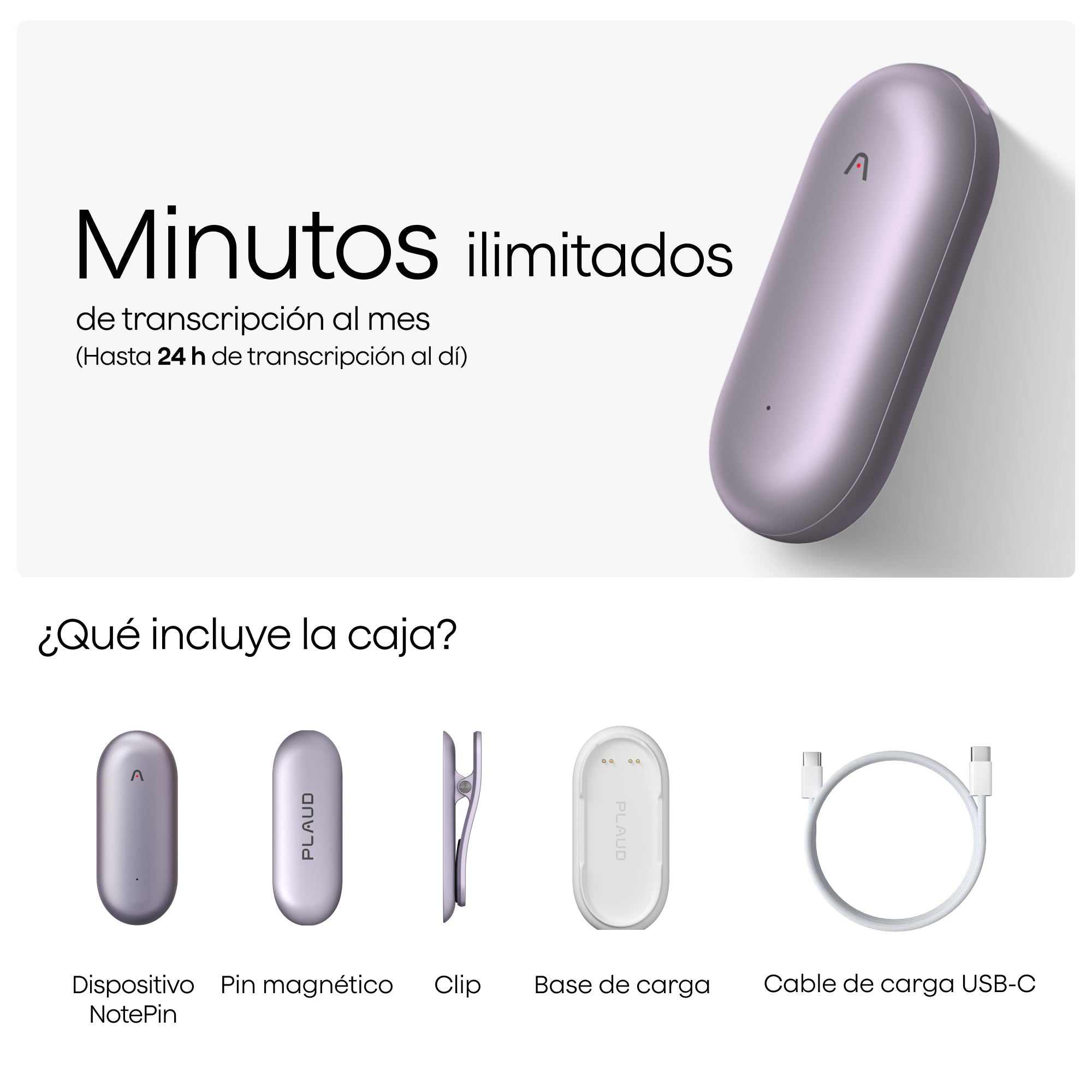 Plaud NotePin y Suscripción Ilimitado Anual a Plaud AI