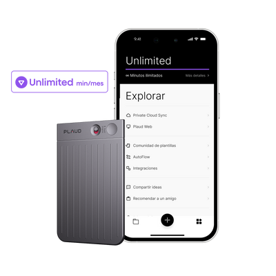 Plaud Note y Suscripción Ilimitado Anual a Plaud AI