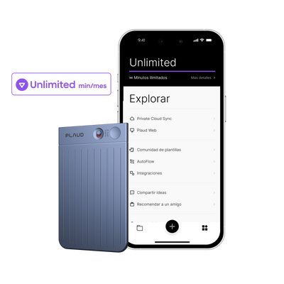 Plaud Note y Suscripción Ilimitado Anual a Plaud AI