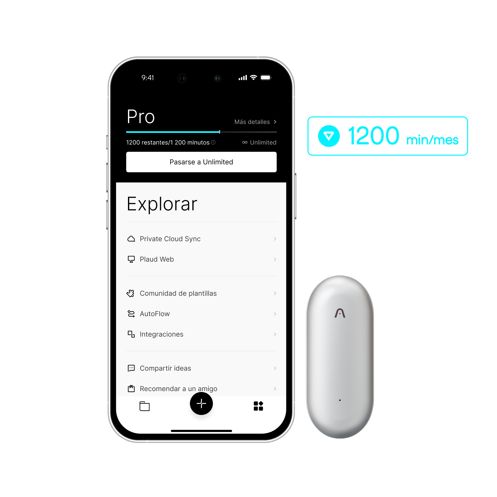 Plaud NotePin y Suscripción Pro Anual a Plaud AI