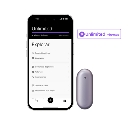 Plaud NotePin y Suscripción Ilimitado Anual a Plaud AI