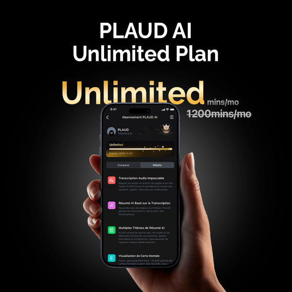 Suscripción ilimitado anual a PLAUD AI